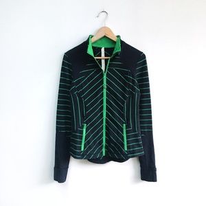 ⚡lululemon green striped X5 zip-up jacket - 6